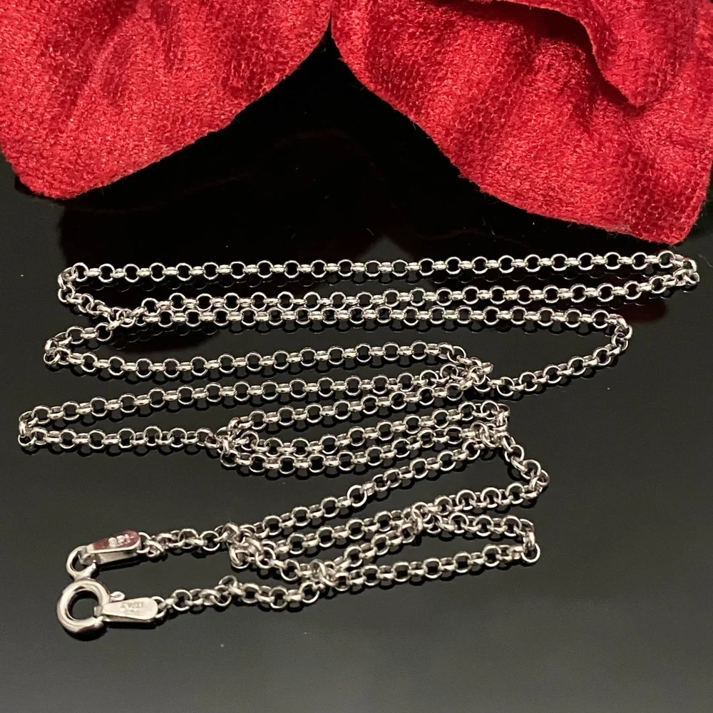925 Sterling Silver Rolo Chain 24 inch - Picture 1 of 4